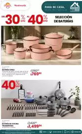 Catálogo Woolworth Página 14: Cinsa - bateria rosalinda de peltre €769,93, Tramontina - bateria de cocina €1.499,94