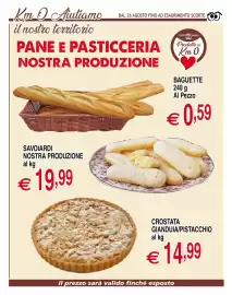 Volantino Centro Oceano Pagina 17: Crostata Gianduia/Pistacchio €14,99, Baguette €0,59