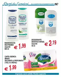 Volantino Centro Oceano Pagina 56: Carta igienica Bravo decorata & profumata €1,99, Bagnodoccia Neutromed €1,99
