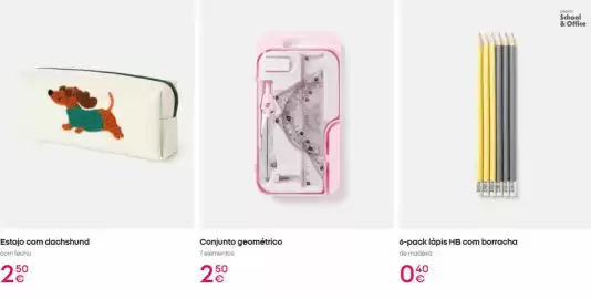 Catálogo Pepco Página 15: Conjunto geométrico €2,50, Com - estojo com dachsmund €2,50