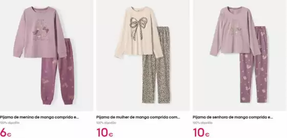 Catálogo Pepco Página 5: Pijama de mulher de manga comprida com €10,00, Pijama de senhora de manga comprida e €10,00