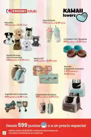 Folleto Eroski Página 24: Mochila Comedero 2 en 1 plegable €5,99, Botella de viaje €5,99
