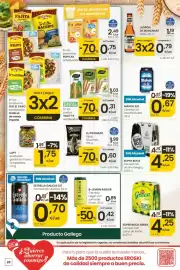 Folleto Eroski Página 28: Snatt's palitos €0,31, Super Bock Cerveza sin alcohol Negra €4,25