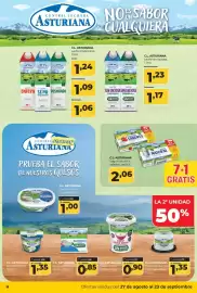 Folleto Alimerka Página 12: La asturiana - queso de burgos tradicional vaca €2,70, La asturiana - leche tradicional €1,24