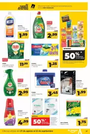 Folleto Alimerka Página 41: Finish limpia máquinas €3,45, Fairy spray prelavado limón €2,99