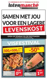 Intermarché folder week 36 Pagina 1: Verse gamba's Gekookt €1,89, Zalmfilet zonder vel €1,64