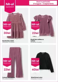 Catalog Pepco săptămâna 35 Pagină 2: Hit-ul săptămânii colanți fete catifea €22,00, Bluză fete catifea cu volane €22,00