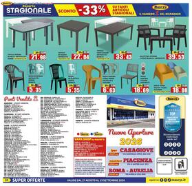Volantino Maury's Pagina 20: Salottino Riviera 2 posti bianco/antracite €39,53, Tavolo finte doghe antracite/bianco €33,43