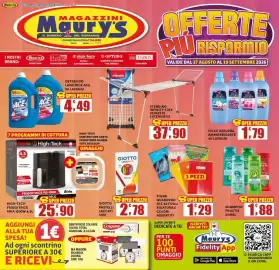 Volantino Maury's Pagina 1: Felce Azzurra ammorbidente €1,79, Shampoo Fructis €1,88