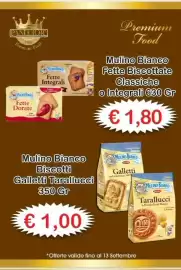 Volantino Mercati Alimentari Pagina 2: Mulino Bianco Fette Biscottate €1,80, Mulino Bianco Biscotti Galletti Tarallucci €1,00