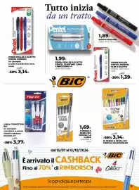 Volantino Extracoop Pagina 15: Penne a sfera Bic Cristal multicolour €3,14, Marcatore N50 Pentel Pen €1,89