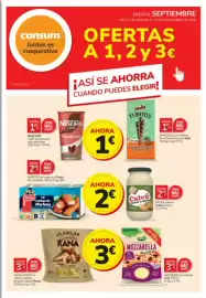 Catálogo Consum Página 1: Rana pasta fresca clásica rellena de pollo asado €3,00, Findus varitas de Merluza €2,00
