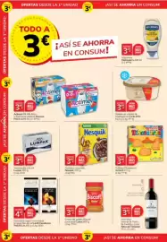 Catálogo Consum Página 8: Nesquik cereales chocolate €3,99, Artiach galletas dinosaurus €3,49