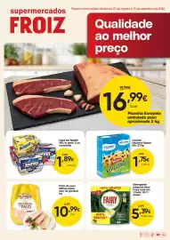 Folheto Froiz Página 1: Peito de peru elpozo baixo teor de gordura €10,99, Logurtes Nestlé €1,89