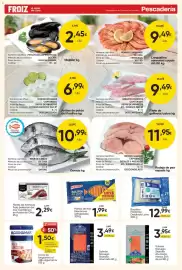 Folleto FROIZ Página 5: Anillas de potón del Pacífico €6,99, Rodaja de pez espada kg €11,95