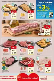Catálogo Caprabo Página 7: Eroski llonganisses fresques de pollastre €3,99, Eroski filets de llom de porc adobat €3,99