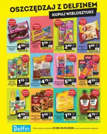 Delfin gazetka Strona 1: Parówki Smaczne Paróweczki Dudusie Duda €4,99, Napój Leon Hortex €1,39