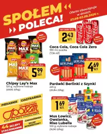 Społem Częstochowa gazetka tydzień 35 Strona 3: Mus Łowicz €1,69, Napój gazowany Coca-Cola €2,43