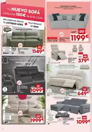 Catálogo Conforama Página 4: Sophie sofá 3 plazas €1.199,00, Lexi Chaise Longue Relax Eléctrico €1.099,00