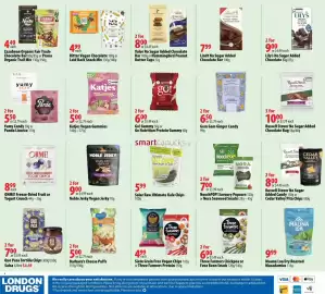 London Drugs flyer Page 4: Russell Stover No Sugar Added Candy or Cedar Valley Pita Chips €4,00, Go! Gummy €6,00