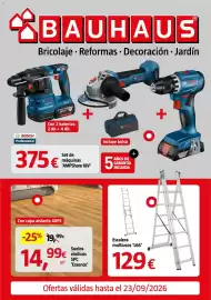 Catálogo Bauhaus Página 1: Escalera multiusos 'L66' €129,00, Bosch Professional GSH 18V-20 €375,00