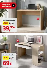 Catálogo Bauhaus Página 10: Mesa de escritorio 'Tibet' €39,95, Mesa de escritorio 'Teo' €69,00