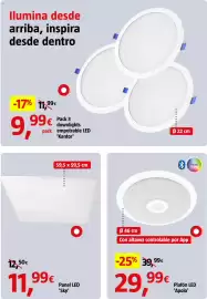 Catálogo Bauhaus Página 14: Plafón LED 'Apolo' €29,99, Panel LED 'Sky' €11,99