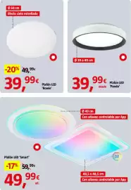 Catálogo Bauhaus Página 15: Plafón LED 'Bowie' €39,99, Plafón LED 'Panda' €39,99