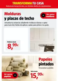 Catálogo Bauhaus Página 21: Papeles pintados €15,99, Molduras y placas de techo €8,99