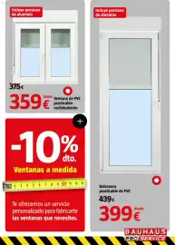 Catálogo Bauhaus Página 55: Target ventana de pvc practicable-oscilobatiente €359,00, Balconera practicable de PVC €399,00