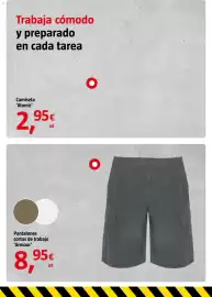 Catálogo Bauhaus Página 58: Armour pantalones cortos de trabajo €8,95, Camiseta 'Atomic' €2,95