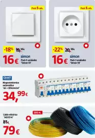 Catálogo Bauhaus Página 63: Simon 'Simon 10' €16,00, Cable eléctrico 'H07Z1-K' €79,00