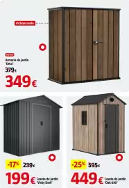 Catálogo Bauhaus Página 67: Casetas de jardín 'Visby Dark' €199,00, Caseta de jardín 'Oak 030' €449,00