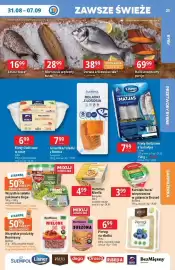 E.Leclerc gazetka tydzień 36 Strona 21: Filety śledziowe a'la matjas Lisner €19,99, Leszcz tusza* €16,99