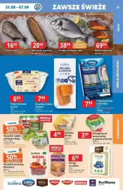 E.Leclerc gazetka tydzień 36 Strona 21: Filety śledziowe a'la matjas Lisner €19,99, Leszcz tusza* €16,99