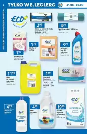 E.Leclerc gazetka tydzień 36 Strona 6: ECO+ Proszek do prania uniwersalny €19,99, Wybielacz do tkanin Eco+ €4,99