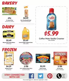 Woodman's weekly ad week 35 Page 4: Sunny Delight Original Drink €3,49, Orv's Ultimate Rizer Pizza €8,00