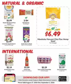 Woodman's weekly ad week 35 Page 8: Lesser Evil Organic Popcorn €2,99, Annie's Mac & Cheese €1,49