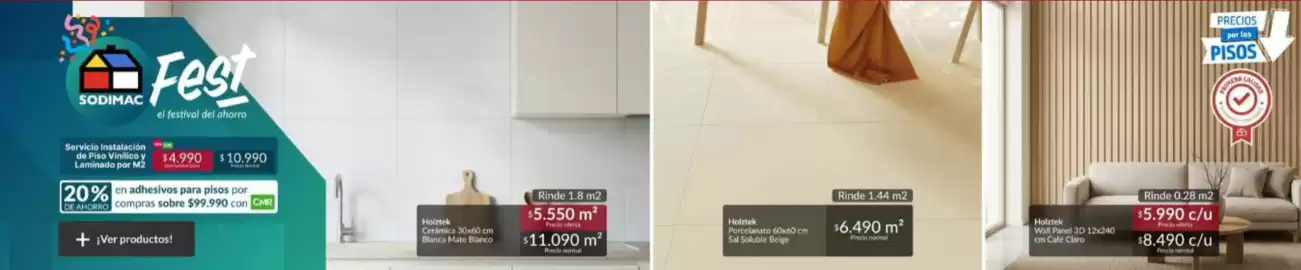 Catálogo Constructor Sodimac Página 14: Holztek - hoztek porcelanato 60x60 cm sal soluble beige €6.490,00