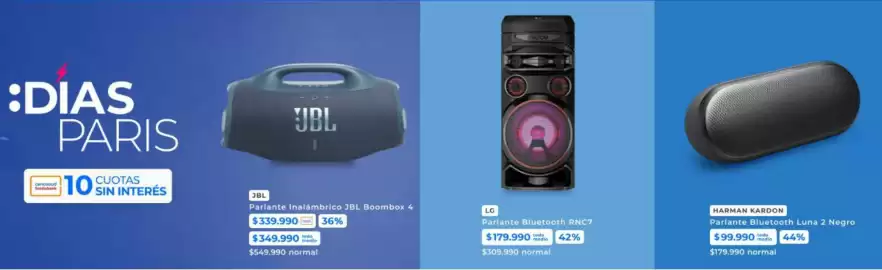 Catálogo Foster Página 5: Lg - parlante bluetooth rnc7 €179.990,00, Jbl - parlante inalámbrico boombox 4 €339.990,00