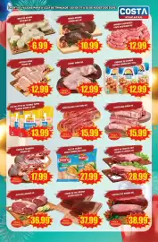 Tabloide Costa Atacadão Página 2: Pernil suíno kg €12,99, Acém bovino com osso kg €15,99