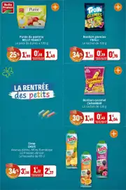 Catalogue Coccinelle Express page 11: TROLLI Bonbon glumies €1,15, Belle France Purée de pomme €1,49