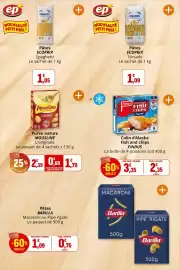Catalogue Coccinelle Express page 23: FINDUS Colin d'Alaska Fish and chips €2,35, Mousline Purée nature €1,79
