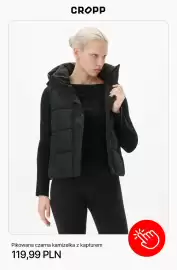 Cropp gazetka tydzień 35 Strona 8: Pikowana czarna kamizelka z kapturem Cropp €119,99