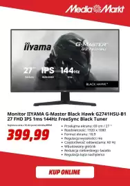 Media Markt gazetka Strona 6: Monitor Iiyama G-Master Black Hawk G2741HSU-B1 €399,99