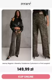 Renee magazyn tydzień 35 Strona 5: Jeansy regular z bawełny ozdobione cyrkoniami w print leopard Renee €149,99