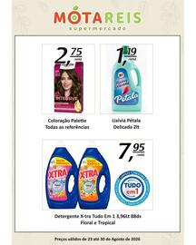 Folheto Mota Reis semana 35 Página 2: Detergente X-tra Tudo Em 1 Floral e Tropical €7,95, Lixivia Pétala Delicada €1,19