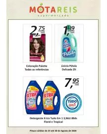 Folheto Mota Reis semana 35 Página 2: Detergente X-tra Tudo Em 1 Floral e Tropical €7,95, Lixivia Pétala Delicada €1,19
