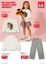 KiK Prospekt woche 36 Seite 11: Kinder Wideleg-Jeans €12,99, Kinder Fleecejacke €7,99