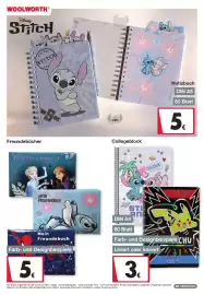 Woolworth Prospekt Seite 10: Freundebücher €5,00, Notizbuch Stitch €5,00